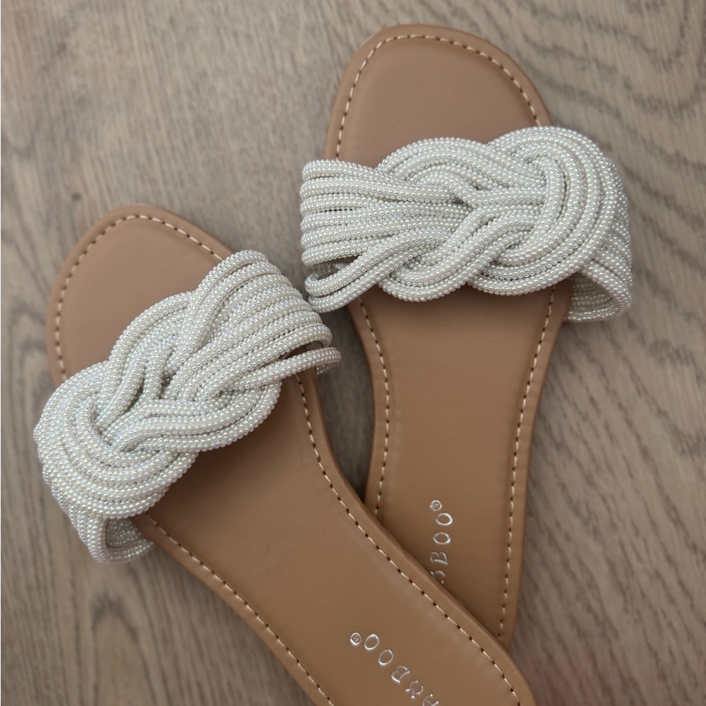 BAMBOO White Sandals with Rope Design
